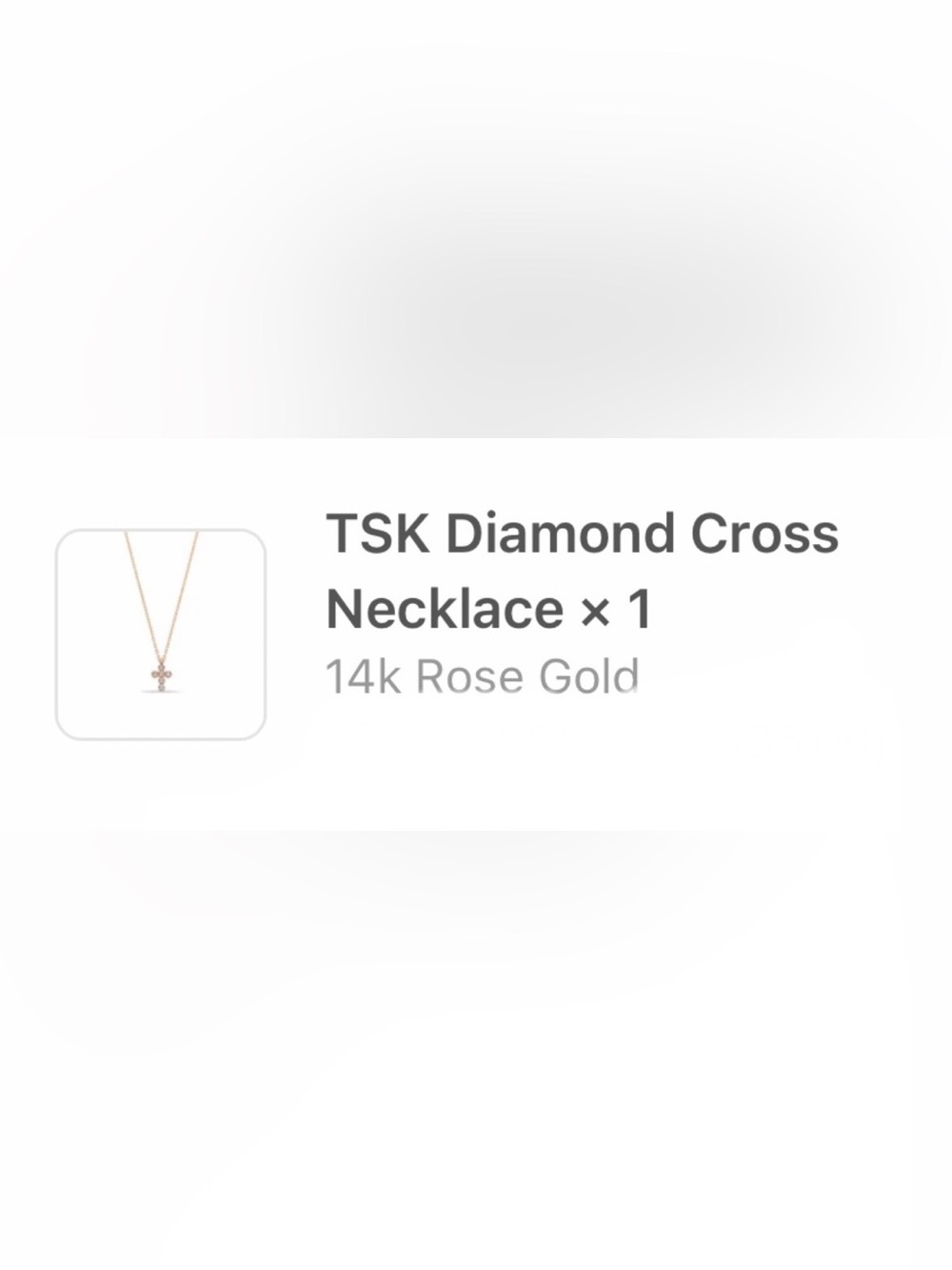 14k Rose Gold and Diamond TSK and Loverly Grey Minimalist Cross, 16-18” - Picture 2 of 7